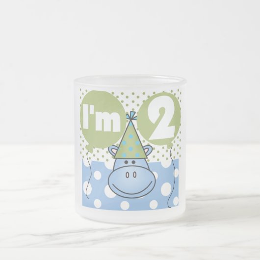 Hippo 2e verjaardag Tshirts en geschenken Matglas Koffiemok (Center)