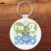 Hippo 2e verjaardag Tshirts en geschenken Sleutelhanger (Voorkant)