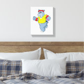 Hippo aan het lopen canvas afdruk (Insitu (Slaapkamer))