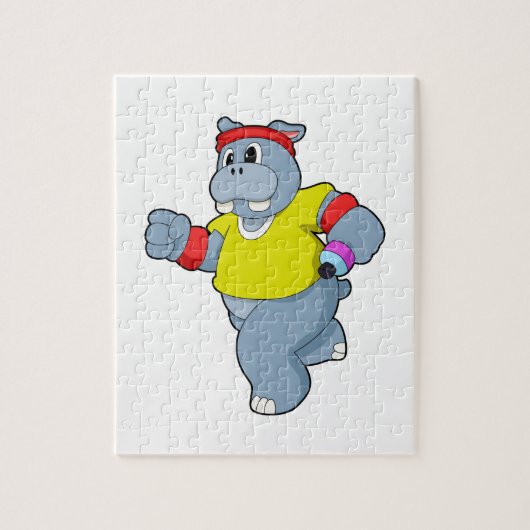 Hippo aan het lopen legpuzzel (Verticaal)