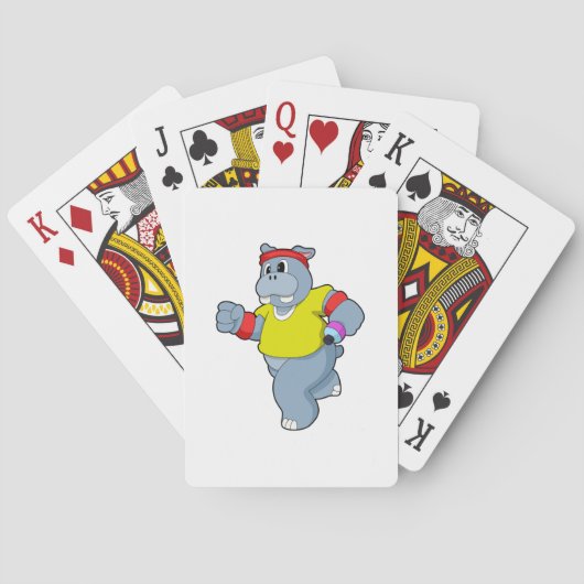 Hippo aan het lopen pokerkaarten (Achterkant)