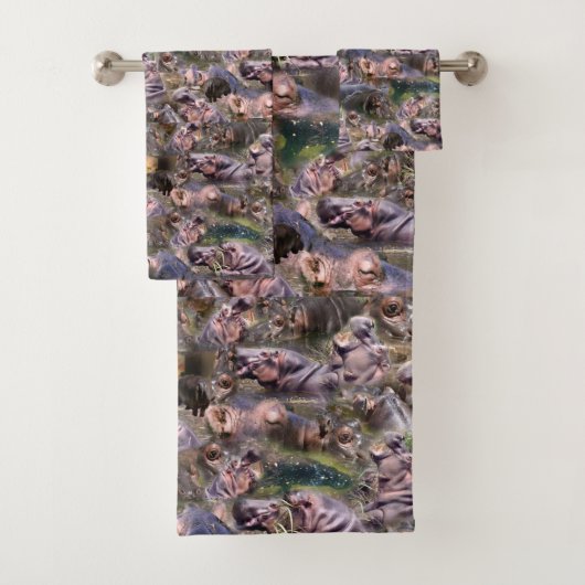 Hippo Afbeelding Collarge, Bad Handdoek (Insitu)
