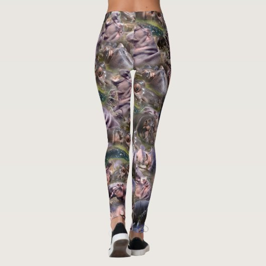 Hippo Afbeelding Collarge, Leggings (Achterkant)