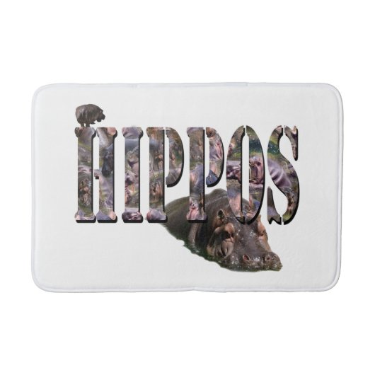 Hippo Afbeelding Logo met Hippos, Badmat (Voorkant)