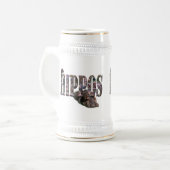 Hippo Afbeelding Logo met Hippos, Bierpul (Voorkant links)