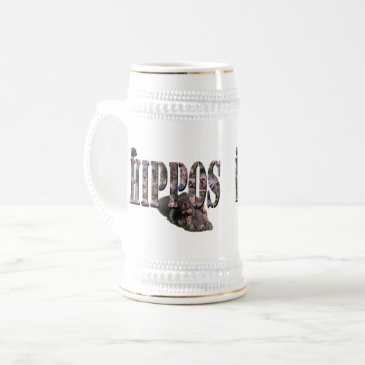 Hippo Afbeelding Logo met Hippos, Bierpul (Voorkant links)