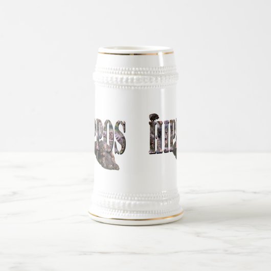 Hippo Afbeelding Logo met Hippos, Bierpul (Center)