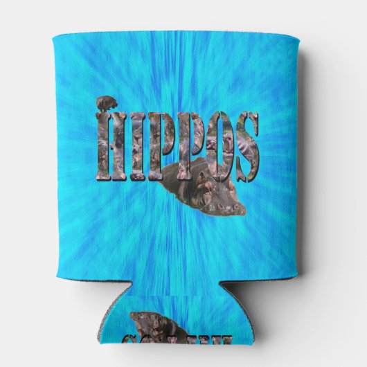 Hippo Afbeelding Logo met Hippos, Blikjeskoeler (Achterkant)
