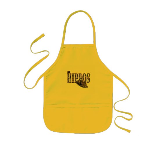 Hippo Afbeelding Logo met Hippos, Kinder Schort (Voorkant)