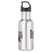 Hippo Afbeelding Logo met Hippos, Waterfles (Achterkant)