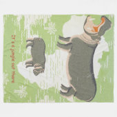 Hippo Africa Het is een Oerwoud daarbuiten Fleece Deken (Voorkant (Horizontaal))