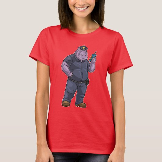 Hippo agent microfoon politie t-shirt (Voorkant)
