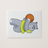 Hippo als Basketballspeler met Basketball.PNG Legpuzzel (Horizontaal)
