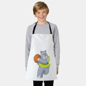 Hippo als Basketballspeler met Basketball.PNG Schort (Gedragen)