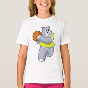 Hippo als Basketballspeler met Basketball.PNG T-shirt