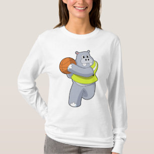 Hippo als Basketballspeler met Basketball.PNG T-shirt