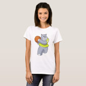 Hippo als Basketballspeler met Basketball.PNG T-shirt (Voorkant volledig)