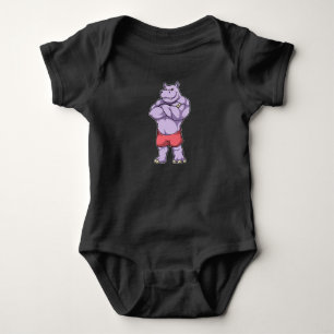 Hippo als Bodybuilder extreem Romper