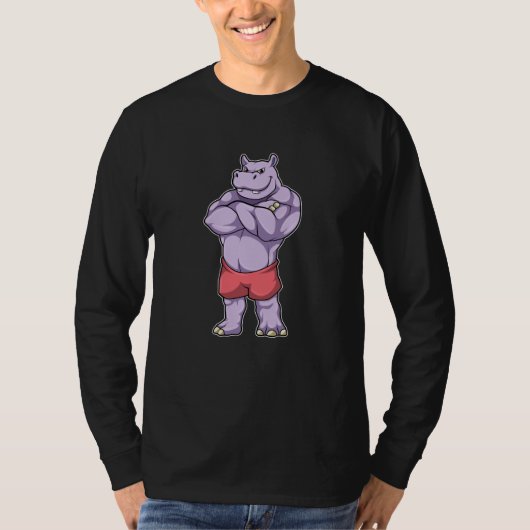 Hippo als Bodybuilder extreem T-shirt (Voorkant)