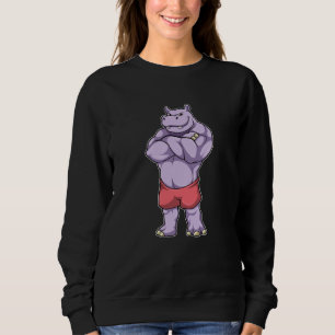 Hippo als Bodybuilder extreem Trui