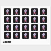 Hippo als Bodybuilder extreem Vierkante Sticker (Vel)