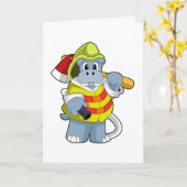 Hippo als brandweerman met Ax Kaart (Gele Bloem)