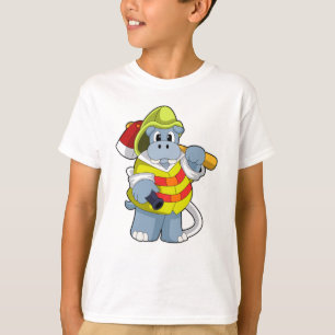 Hippo als brandweerman met Ax T-shirt