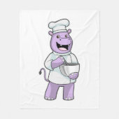 Hippo als Chef met Bowl Fleece Deken (Voorkant)