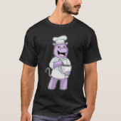 Hippo als Chef met Bowl T-shirt (Voorkant)