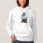 Hippo als Cook met Pan Hoodie (Voorkant)