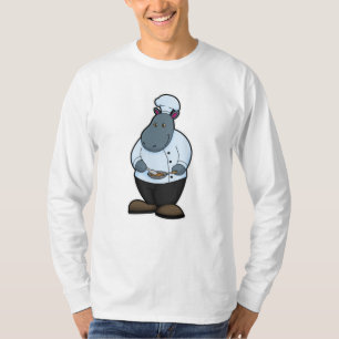 Hippo als Cook met Pan T-shirt