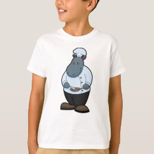 Hippo als Cook met Pan T-shirt