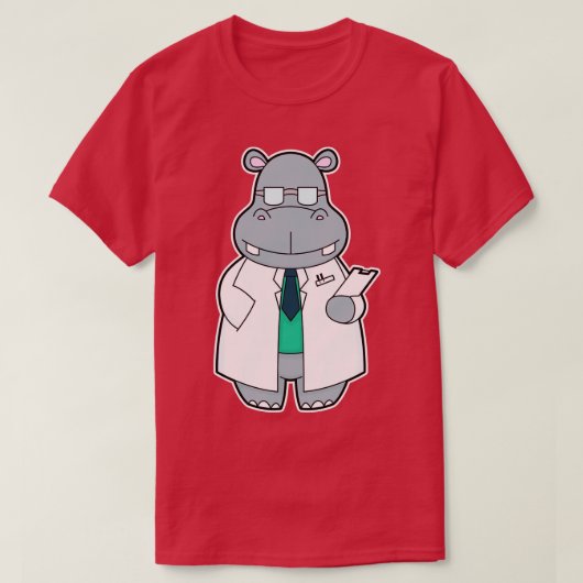 Hippo als Doctor met Smock T-shirt (Design voorkant)