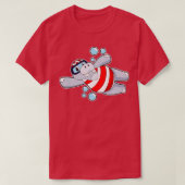 Hippo als duiker met zwembril t-shirt (Design voorkant)
