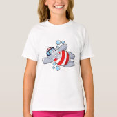 Hippo als duiker met zwembril t-shirt (Voorkant)