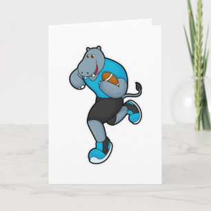 Hippo als Football speler met Football Kaart