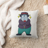 Hippo als Groom met Suit.PNG Kussen (Deken)