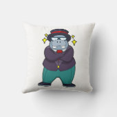 Hippo als Groom met Suit.PNG Kussen (Achterkant)