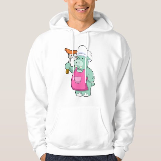 Hippo als koekje met worst hoodie (Voorkant)