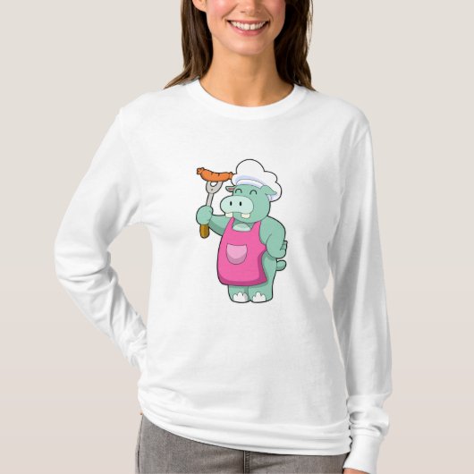 Hippo als koekje met worst t-shirt (Voorkant)