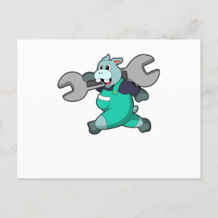 Hippo als Mechanisch met Wfrank Briefkaart