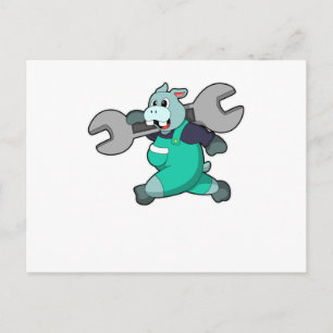 Hippo als Mechanisch met Wfrank Briefkaart