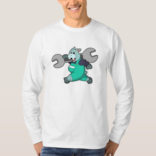 Hippo als Mechanisch met Wfrank T-shirt (Voorkant)