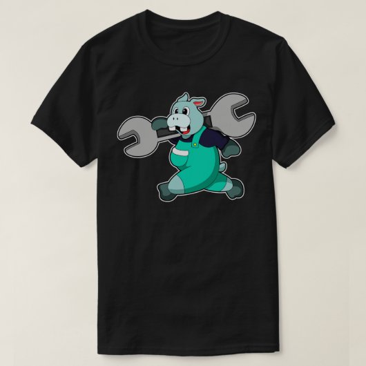 Hippo als Mechanisch met Wfrank T-shirt (Design voorkant)