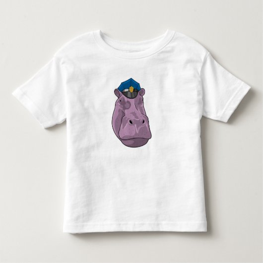 Hippo als politieagent kinder shirts (Voorkant)