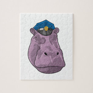 Hippo als politieagent legpuzzel