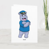 Hippo als politieagent met pet van politie kaart (Achterkant)