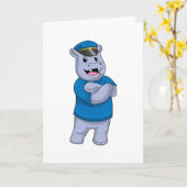 Hippo als politieagent met pet van politie kaart (Gele Bloem)