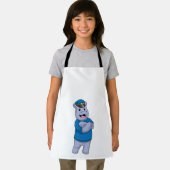 Hippo als politieagent met pet van politie schort (Insitu)