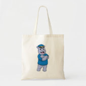 Hippo als politieagent met pet van politie tote bag (Voorkant)